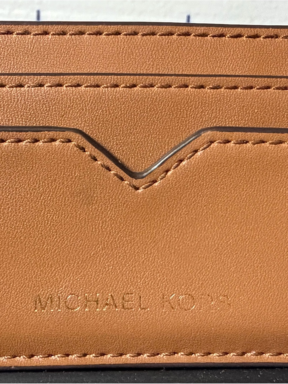 Michael Kors Cognac Leather Card Case